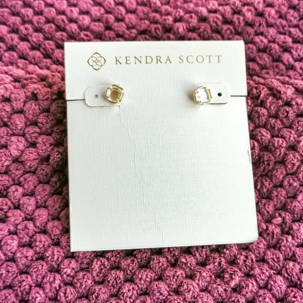 Kendra Scott Gold and White Earrings